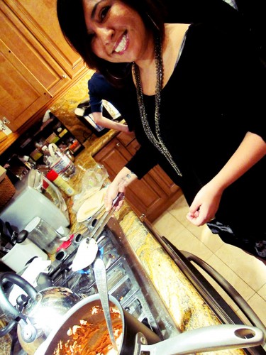 Danielle making tortilla