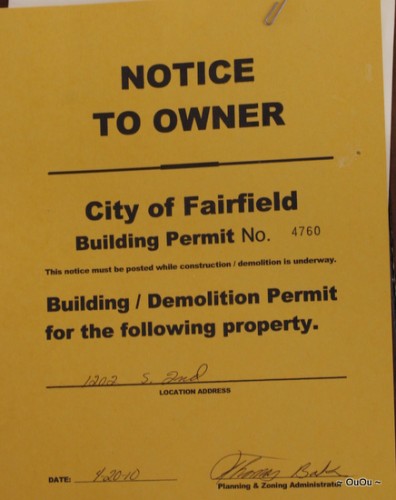 building permit: $25