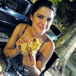 Manu and her empanada.